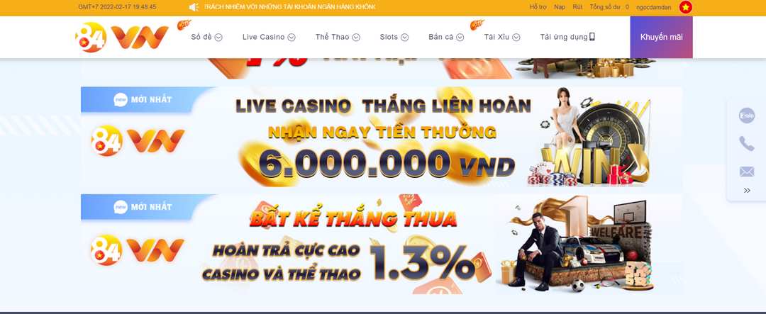 84VN Tặng 188k ✔️ Khuyến Mãi Chào Mừng Thành Viên Mới ✔️