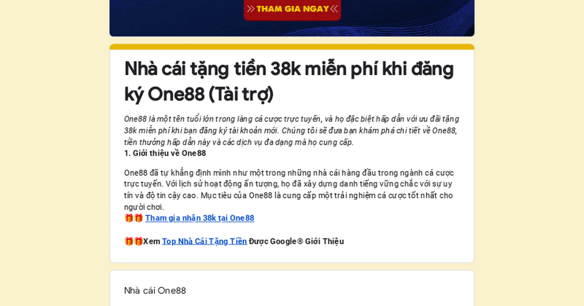 Nhà cái tặng 38k miễn phí – Cơ hội tham gia cược hấp dẫn nhất!