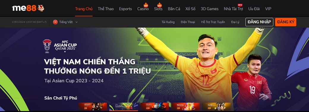 Top trò chơi casino trực tuyến tại Malaysia - Chơi ngay tại Me88 với phần thưởng lớn